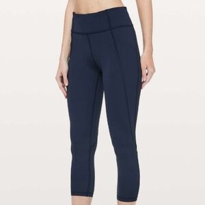LULULEMON Time To Sweat Crop True Navy